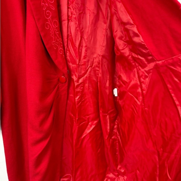 Vintage Liz Claiborne Size 10 Wool Blend True Wrap Embroidered Dress 80s 90s - Picture 9 of 10